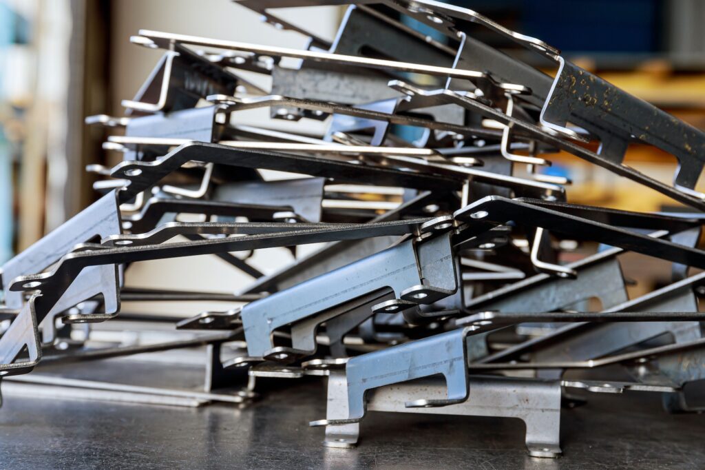 The finished product after bending on a sheet metal bending machine.